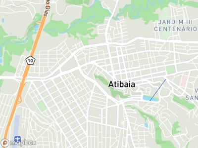 Mapa da área de atendimento de Vanessa Lemos Ltda em Atibaia