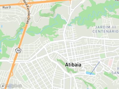 Mapa da área de atendimento de Espaco Novafisio em Atibaia