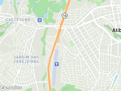 Mapa da área de atendimento de Gesso Aguia em Atibaia