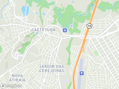 Mapa da área de atendimento de Saiso Electric em Atibaia
