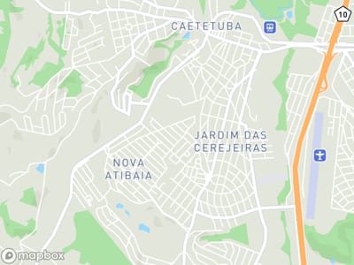 Mapa da área de atendimento de Nil Pinturas em Atibaia